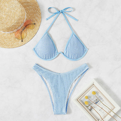 Lace Open Back Bikini Set