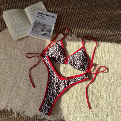 Leopard Slit Bikini Set
