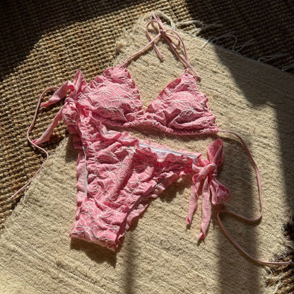 Floral Embroidery Bikini Set