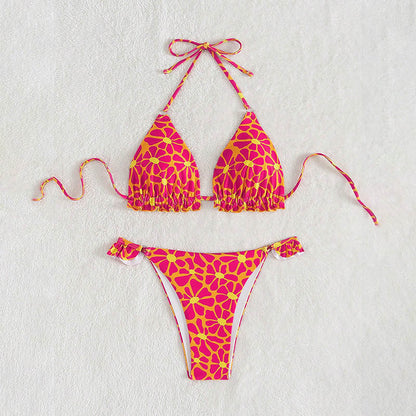 Lace Print Bikini Set