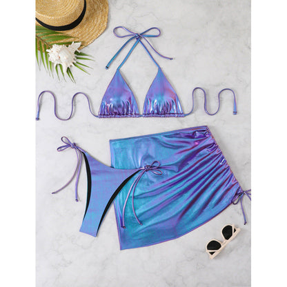 Metallic Three-Way One-Piece Swimsuit