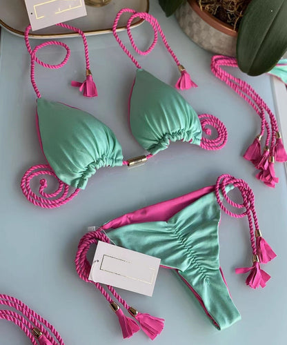 Open Back Braided Bikini Set