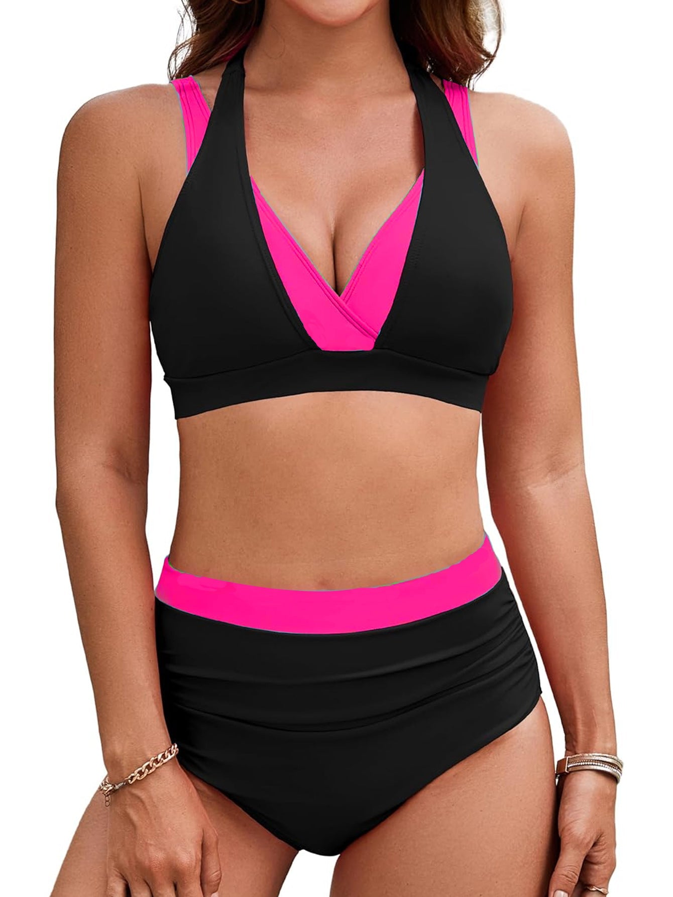Colorblock Bikini Set