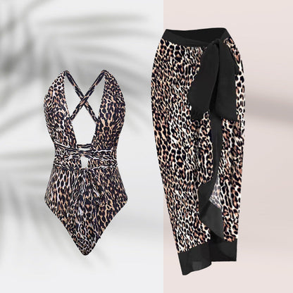 Leopard Print One-Piece Swimsuit