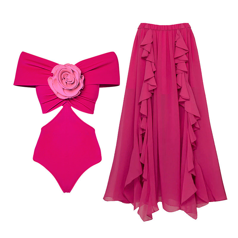 Rose Floral One-Piece Swimsuit