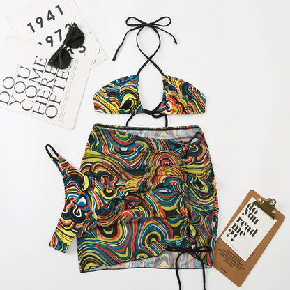 Mesh Slit Bikini Set