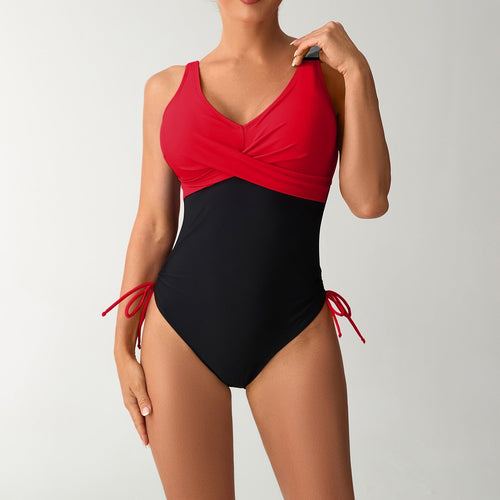 Colorblock Patchwork One-Piece Swimsuit