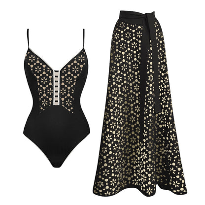 Black Metallic One-Piece Swimsuit