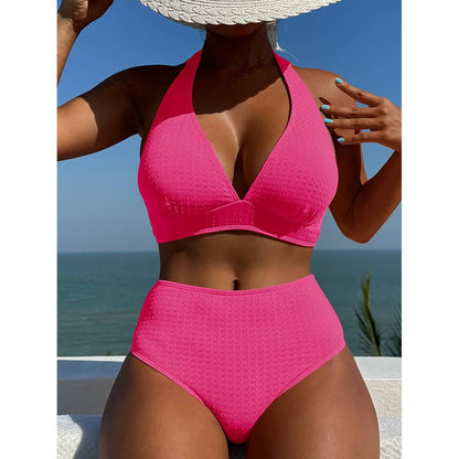 Open Back Slit Bikini Set