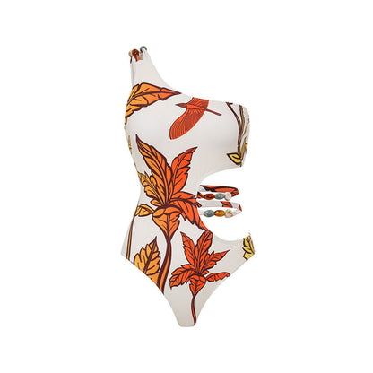 Print Halterneck One-Piece Swimsuit
