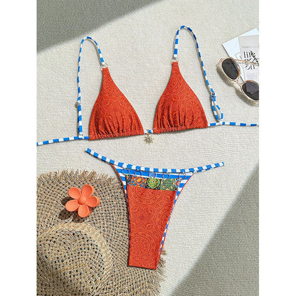 Colorblock Bikini Set