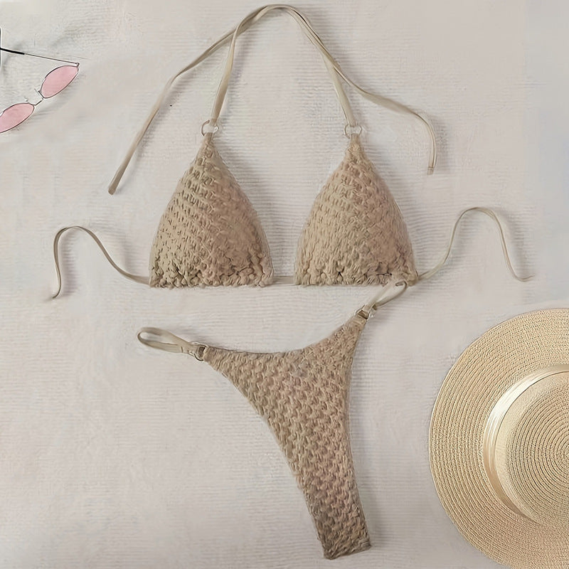 Lace Slit Bikini Set