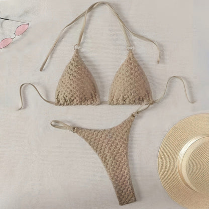 Lace Slit Bikini Set