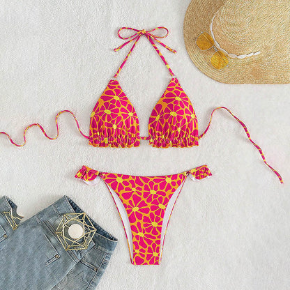 Lace Print Bikini Set