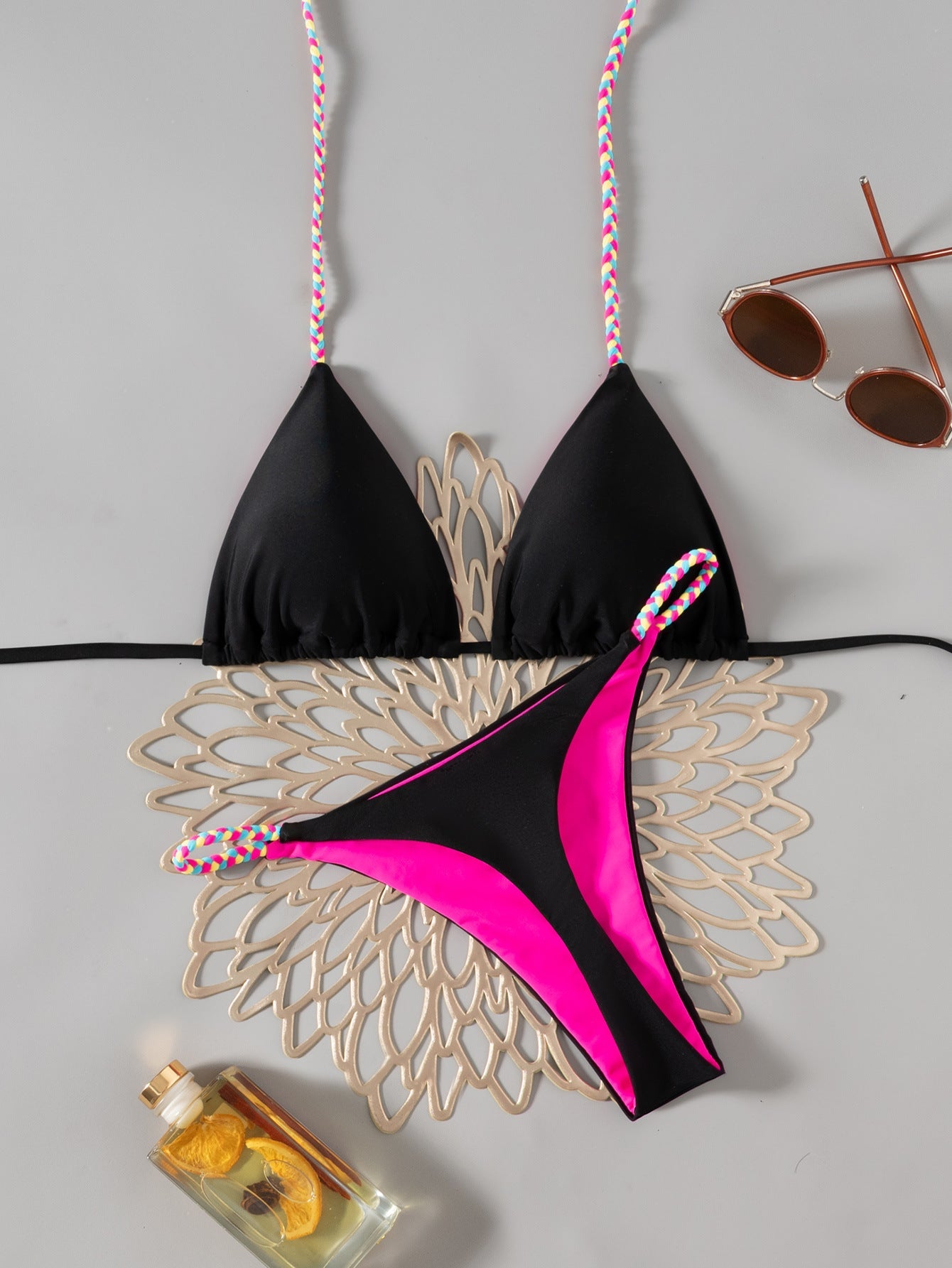 Colorblock Bikini Set