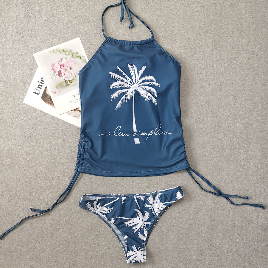 Coconut Tree Print Bikini Set
