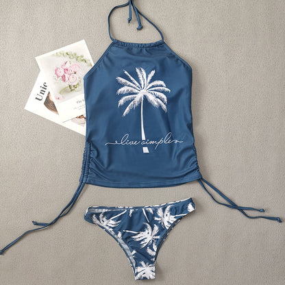 Coconut Tree Print Bikini Set