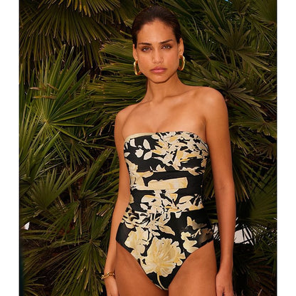 Black & Gold One-Piece Swimsuit
