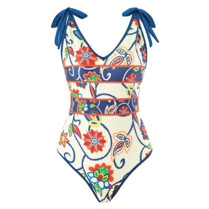 French Two-Piece One-Piece Swimsuit