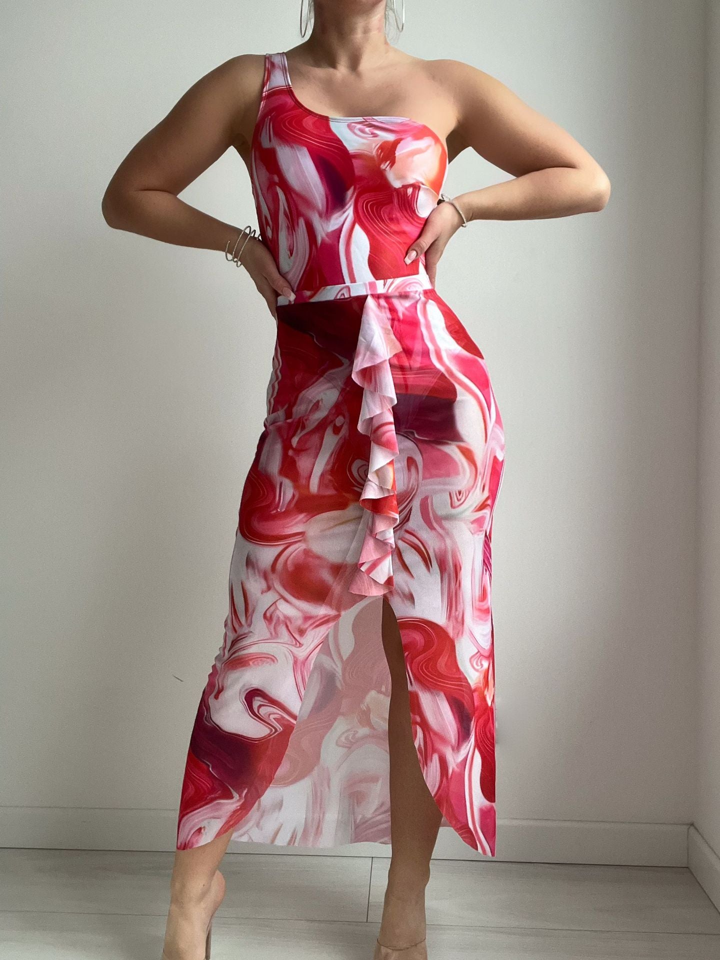 Psychedelic Print One-Piece Swimsuit