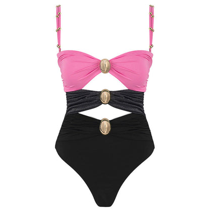Ring Buckle One-Piece Swimsuit