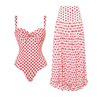 Heart Print One-Piece Swimsuit