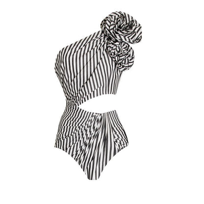 Pleated Ruffle One-Piece Swimsuit