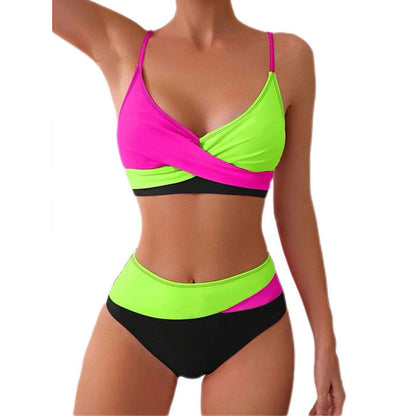 Colorblock Bikini Set