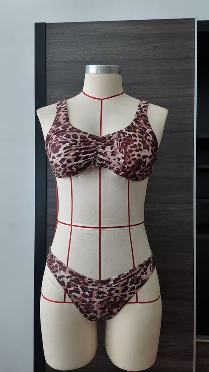 Leopard Strap Bikini Set