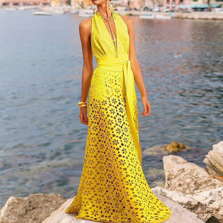 Cutout Halterneck One-Piece Swimsuit