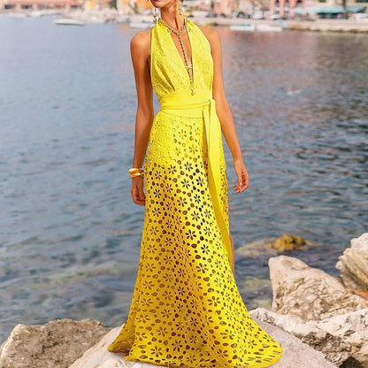 Cutout Halterneck One-Piece Swimsuit