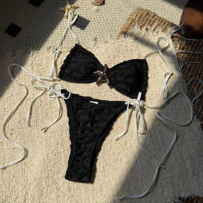 Open Back Mesh Bikini Set