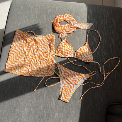Drawstring Strap Bikini Set