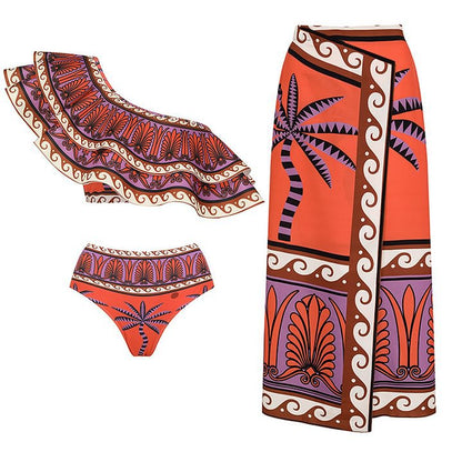 Double Shoulder Strap Bikini Set