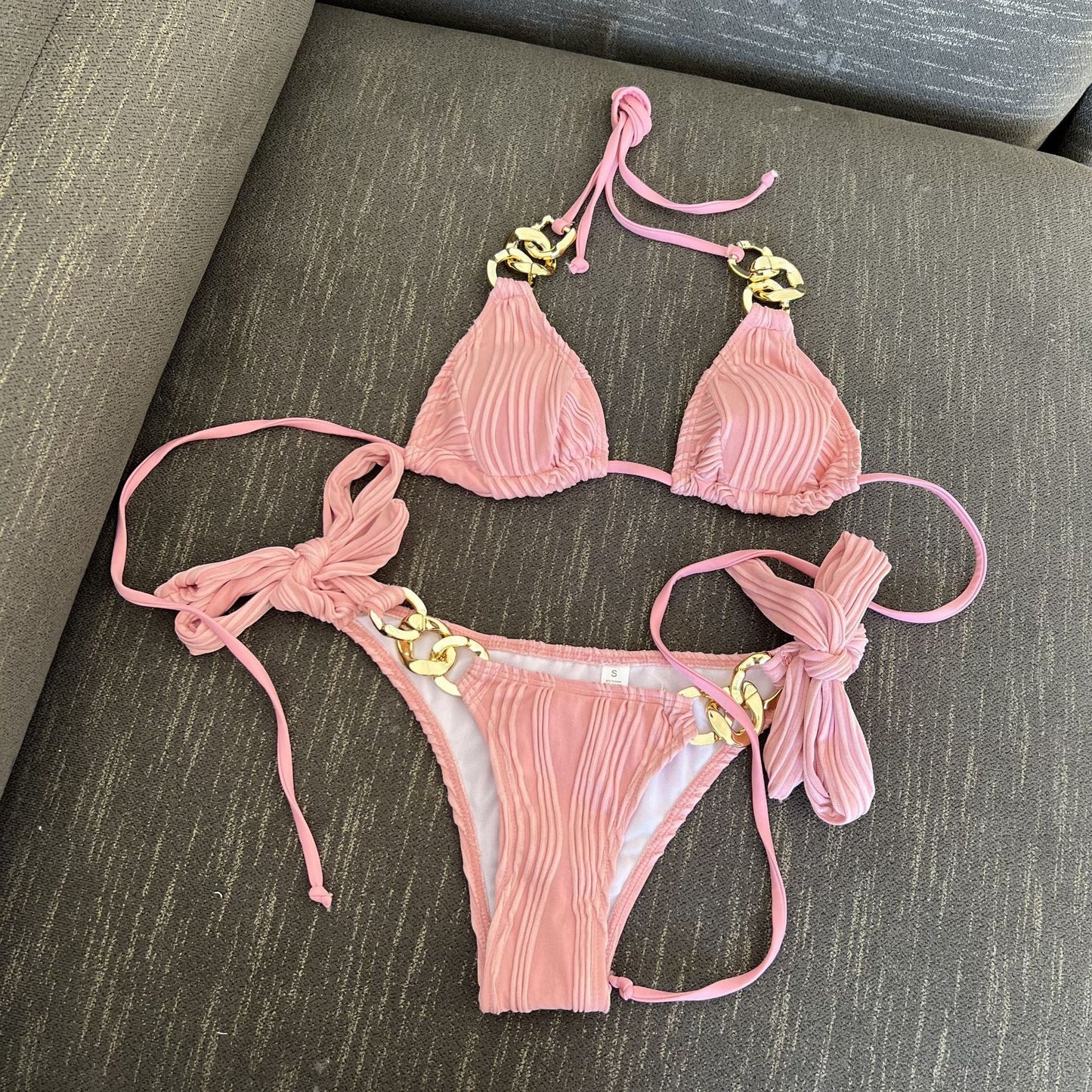 Chain Slit Bikini Set