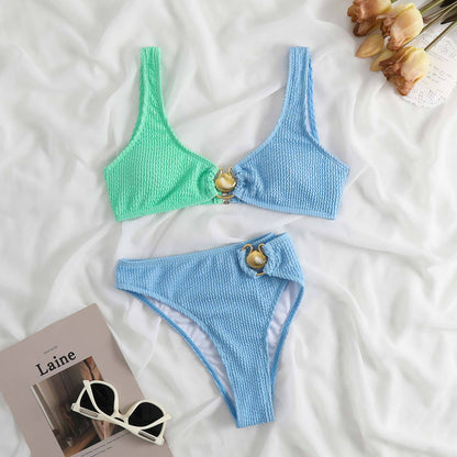 Colorblock Bikini Set