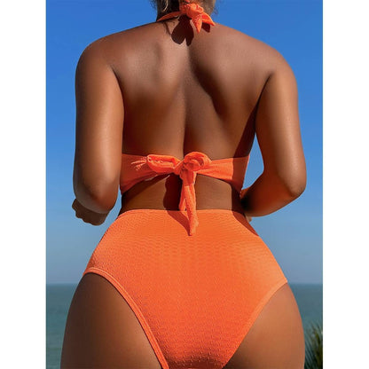 Open Back Slit Bikini Set