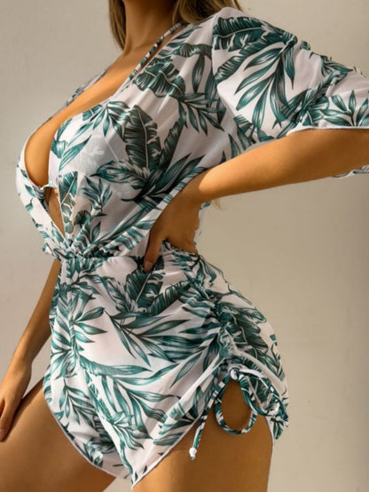 Leaf Print Bikini Set