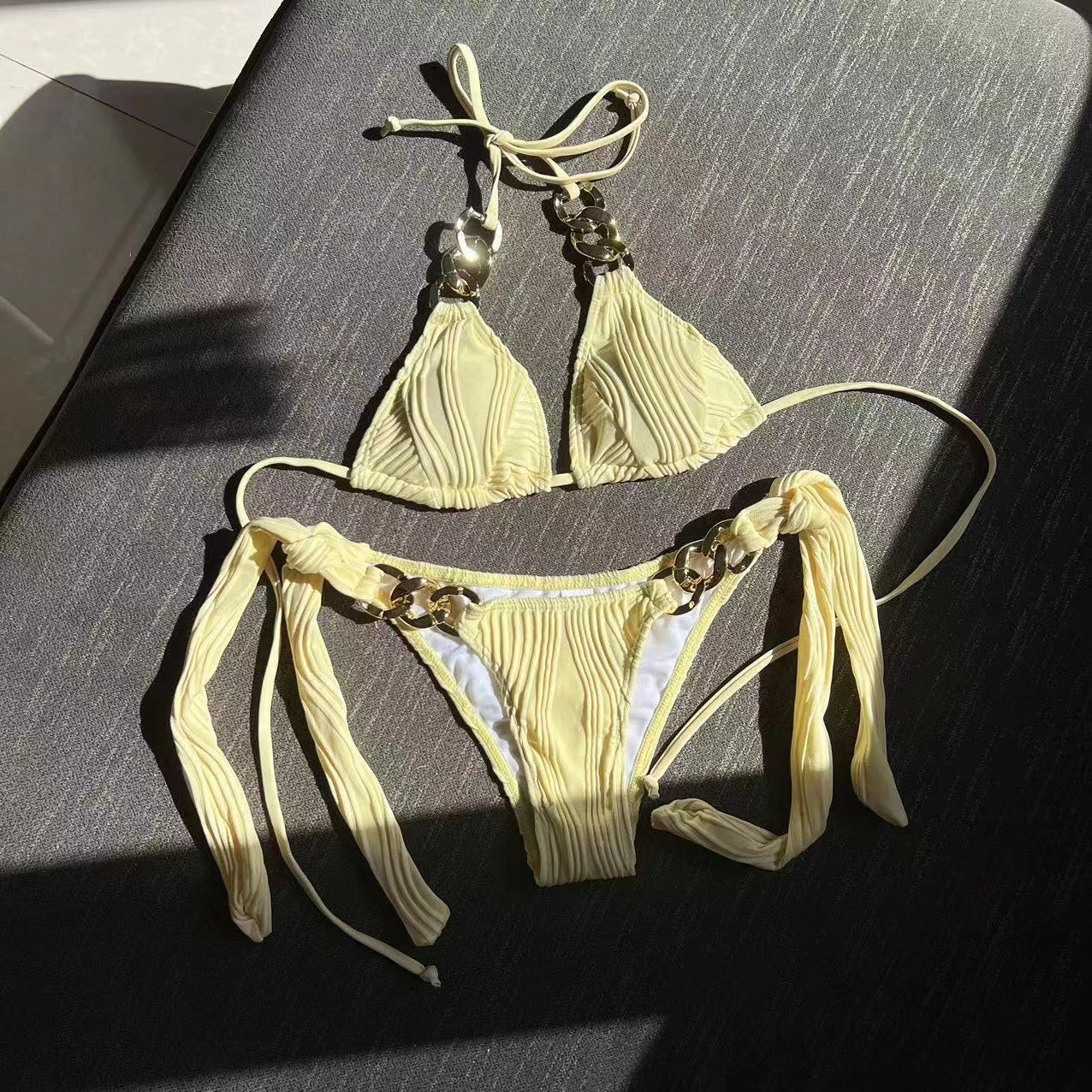 Chain Slit Bikini Set