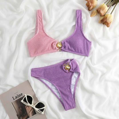 Colorblock Bikini Set