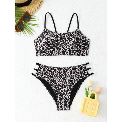 Slit Leopard One-Piece Swimsuit