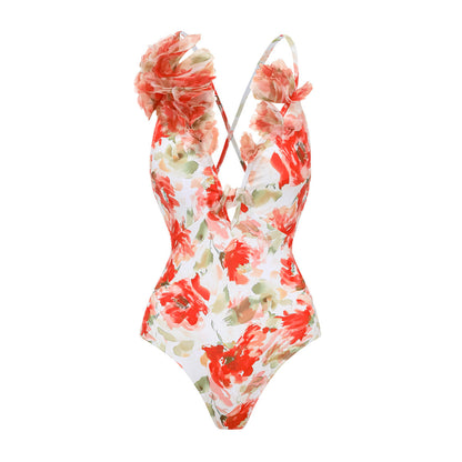 Bow One-Shoulder One-Piece Swimsuit