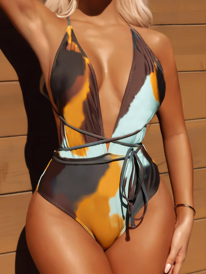 Lace Tie One-Piece Swimsuit