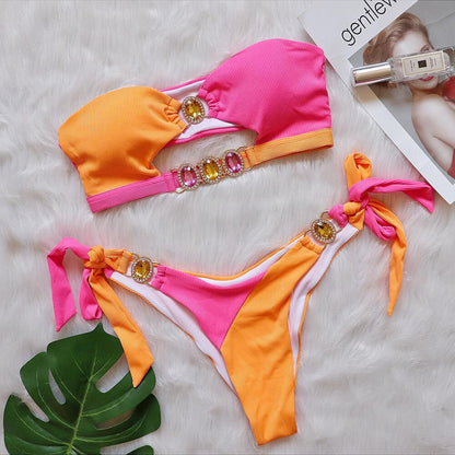 Crystal Diamond Bikini Set