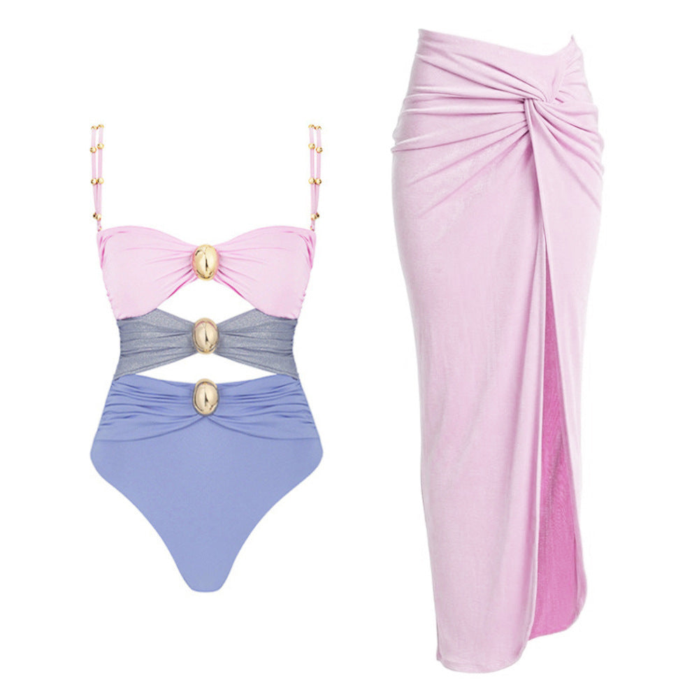 Ring Buckle One-Piece Swimsuit