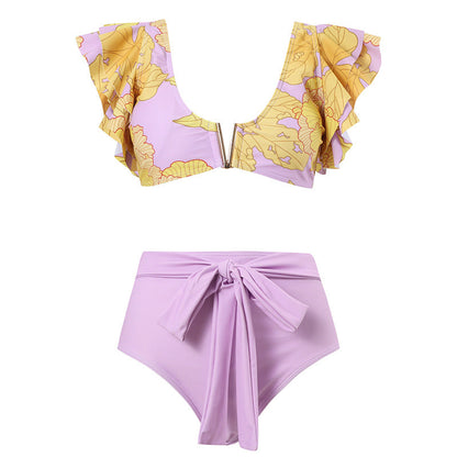 French Retro One-Piece Swimsuit
