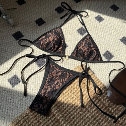 Lace Triangle Bikini Set