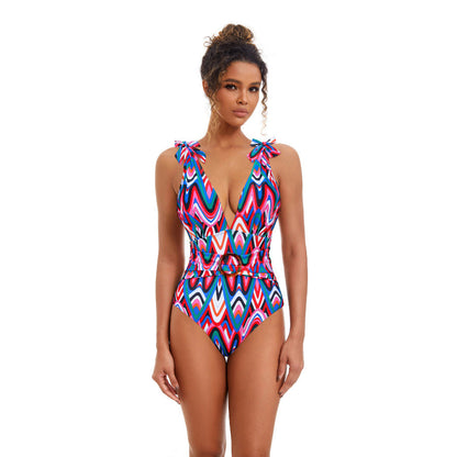 Modest Print One-Piece Swimsuit