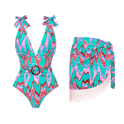 Modest Print One-Piece Swimsuit