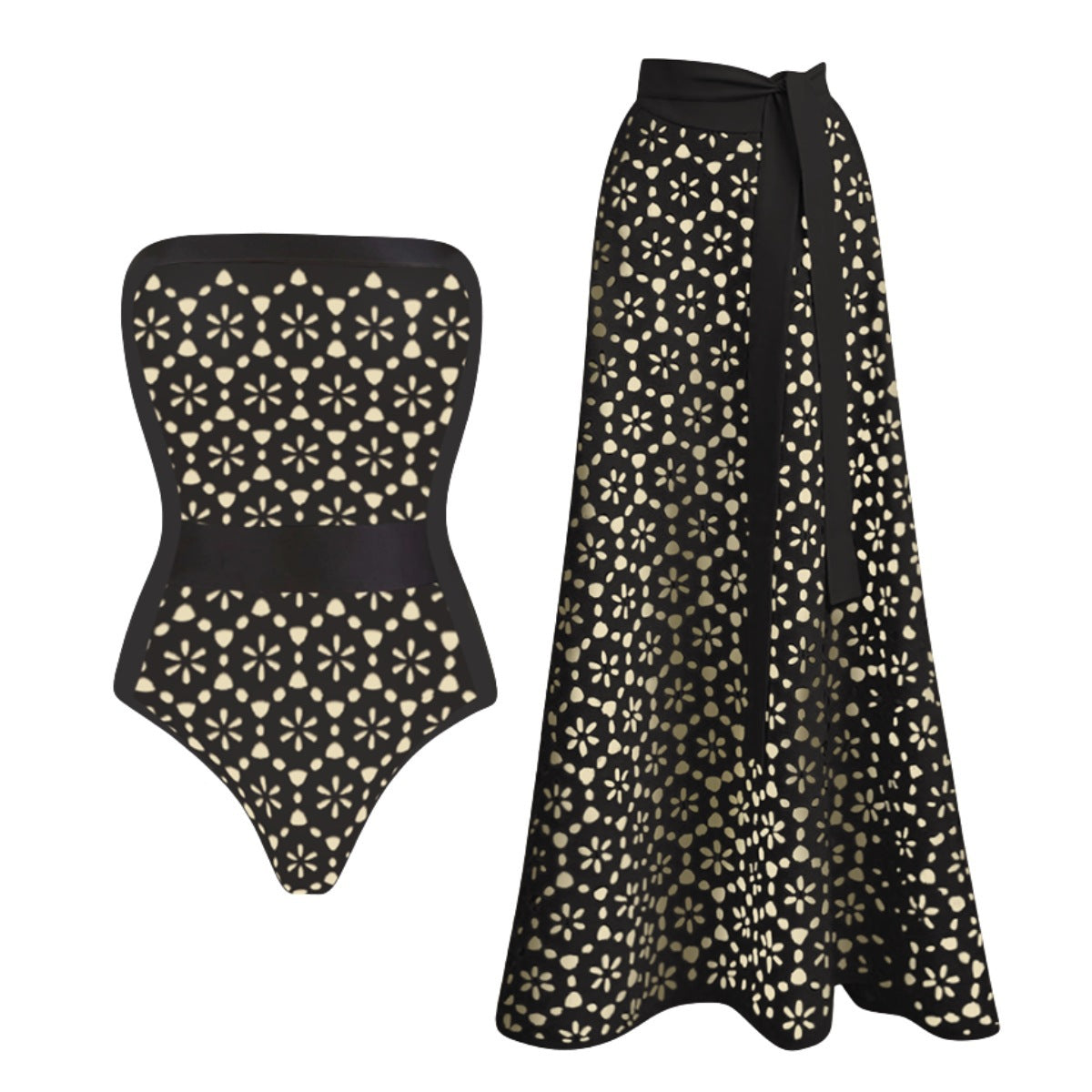 Black Metallic One-Piece Swimsuit